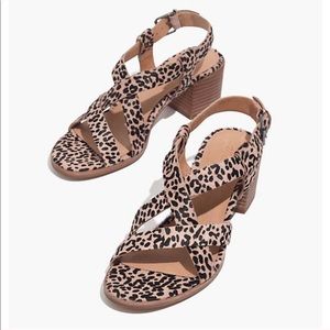 New Madewell Alyssa Wisteria Dove Leopard Sandals
